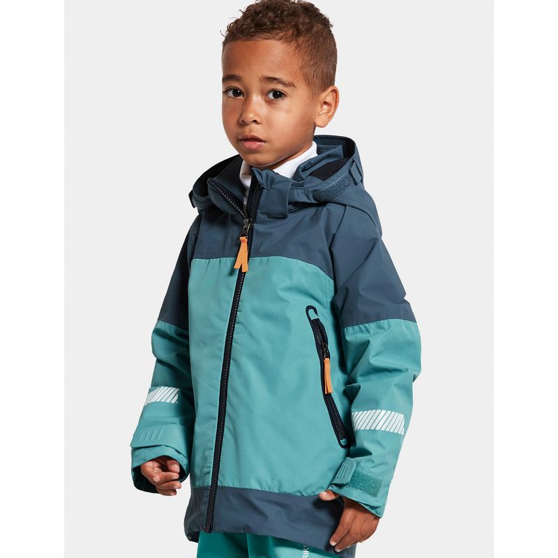 Didriksons Ash skalljakke til barn, turquoise aqua