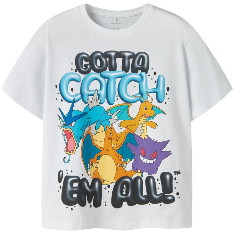 Name It Nkmmajo Pokemon t-skjorte til barn, Bright White