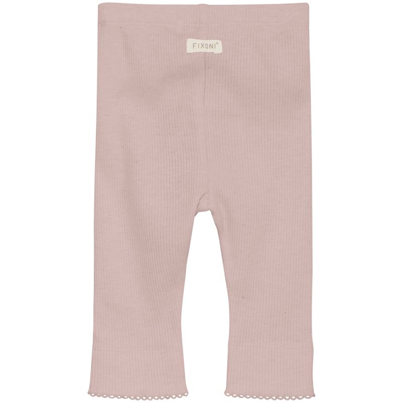 Fixoni Rib leggings til baby, Pale Mauve Melange
