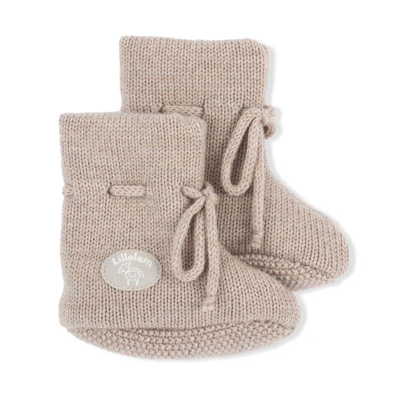 Lillelam Classic tøfler i merinoull, Beige