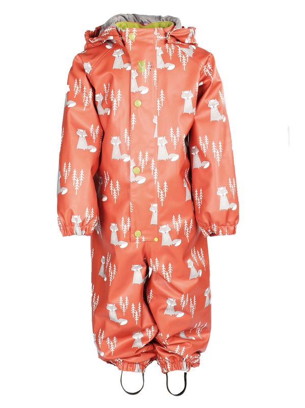 Kattnakken vinterregndress med rever, orange