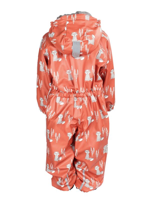 Kattnakken vinterregndress med rever, orange