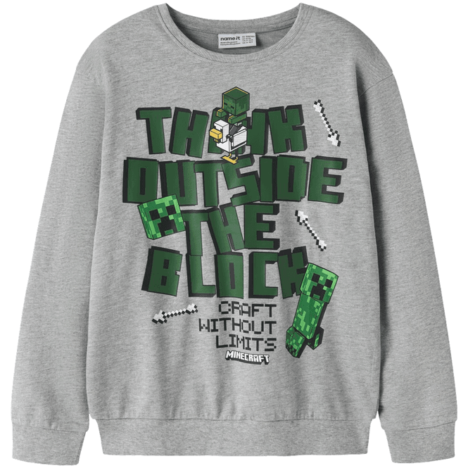 Hovedbilde Name It Nkmjacks Minecraft sweatshirt, Grey ...