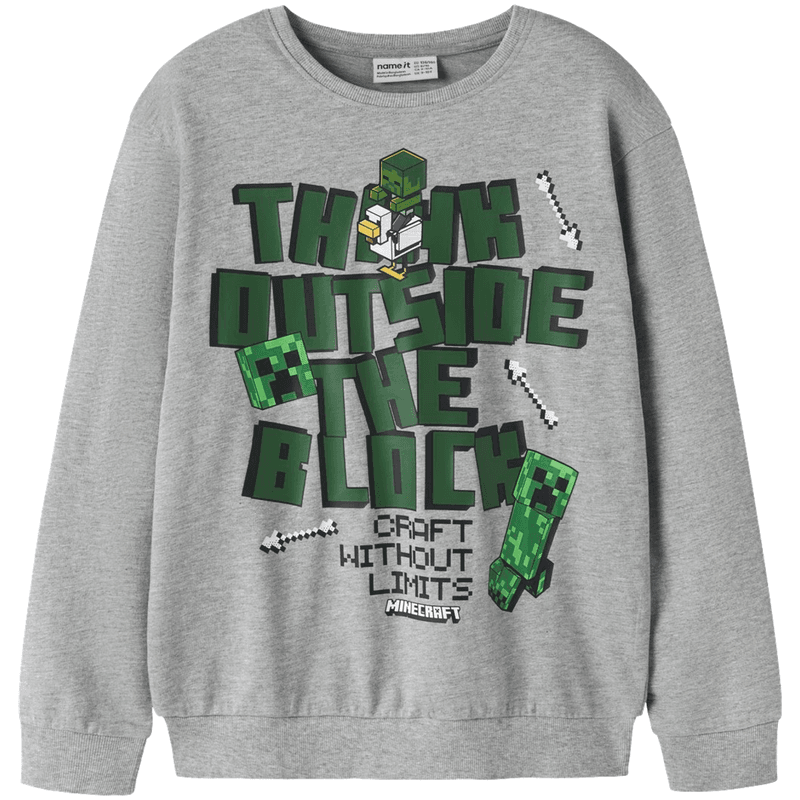 Name It Nkmjacks Minecraft sweatshirt, Grey Melange