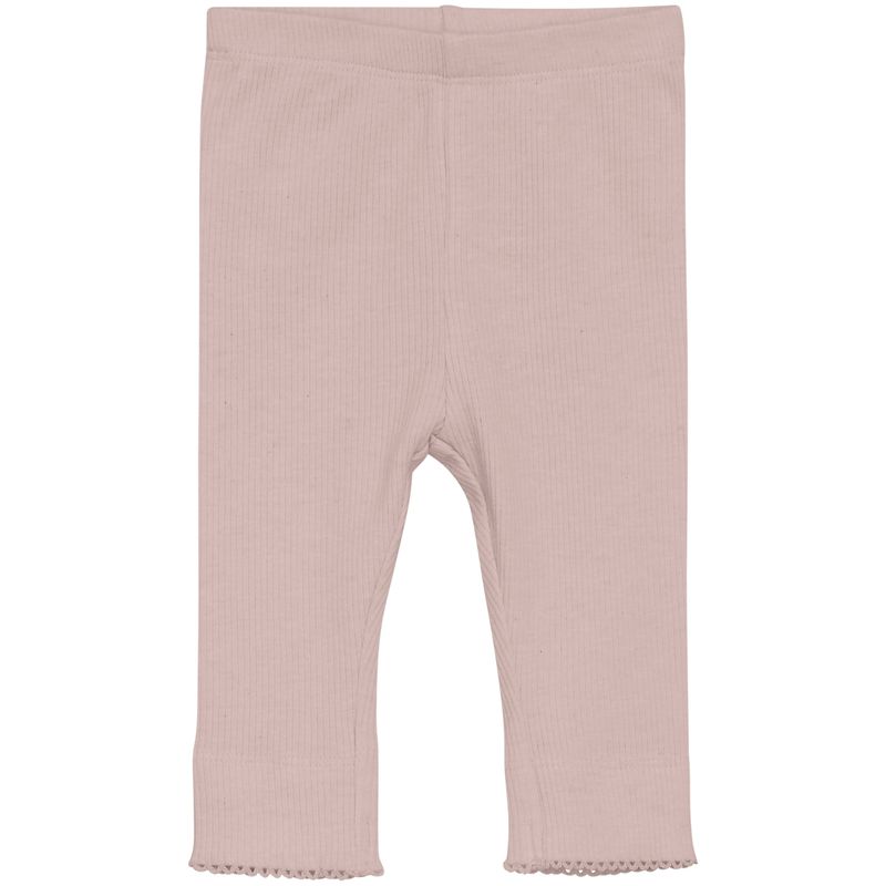 Fixoni Rib leggings til baby, Pale Mauve Melange