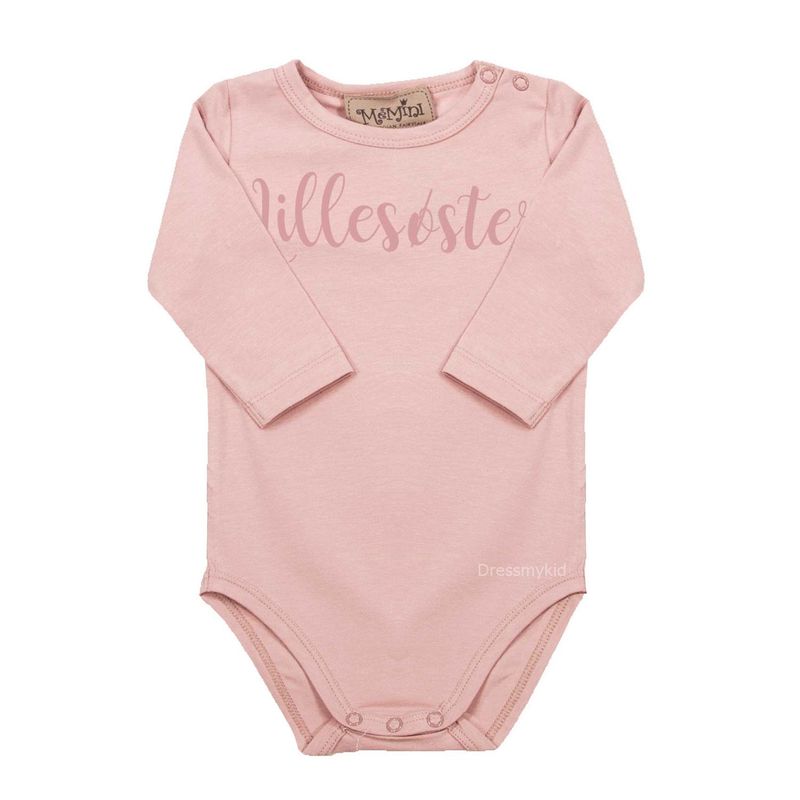Memini lillesøster body til baby og barn, silver pink
