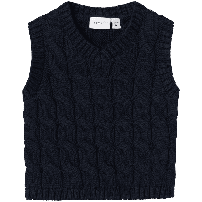 Hovedbilde Name It Nbmremon strikket vest til baby, Dark ...