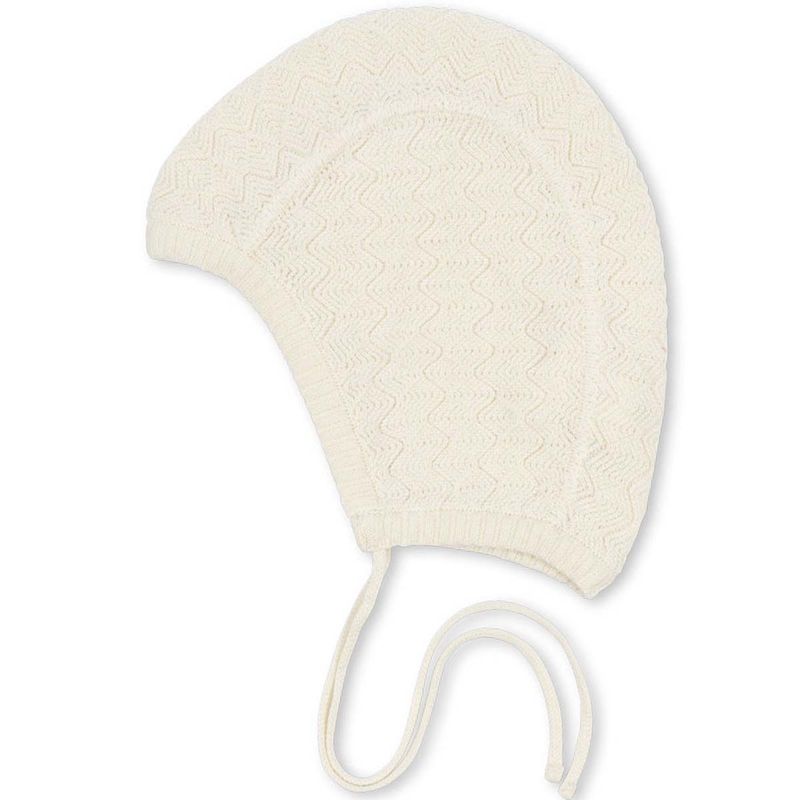 Konges Sløjd Venti pointelle lue til baby, Antique White