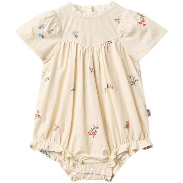 Hovedbilde Wheat Margit romper til baby, Ivory Embroidery ...