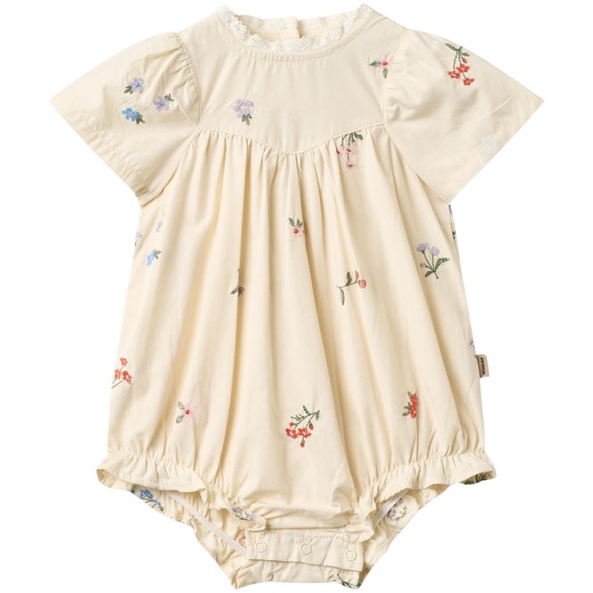 Hovedbilde Wheat Margit romper til baby, Ivory Embroidery ...