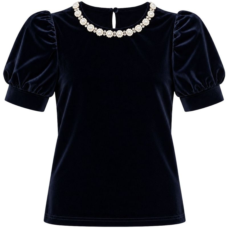 Vilje & Ve Emma velour topp til barn, Dark navy