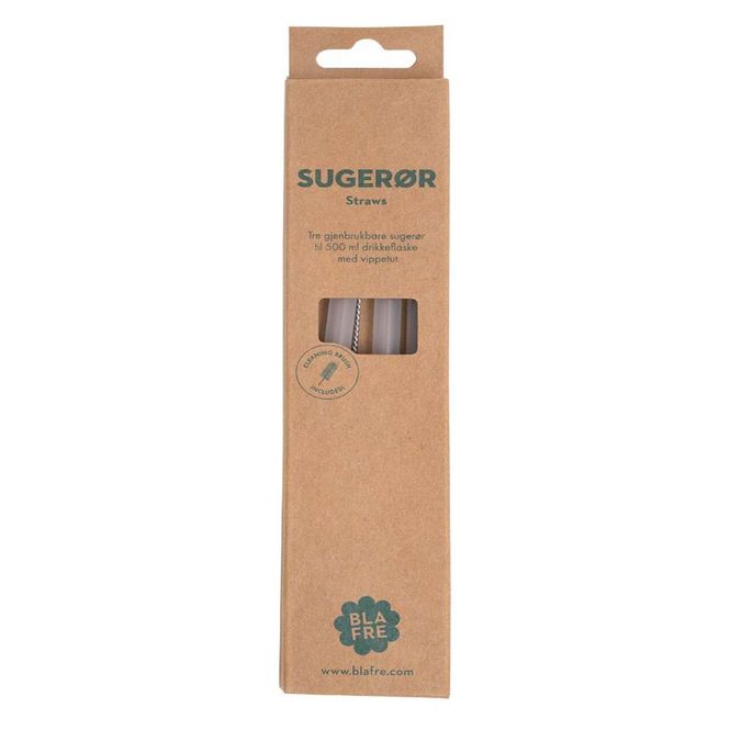Hovedbilde Blafre 3-pack sugerør til stålflaske, 500ml