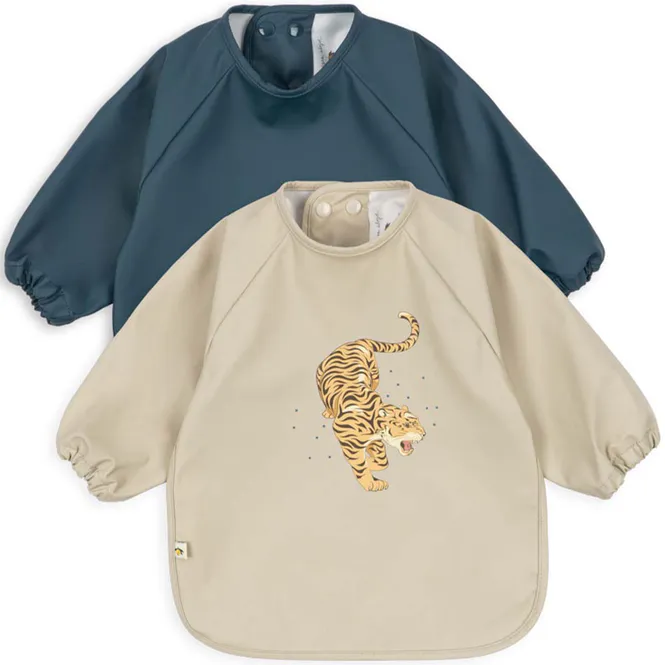 Hovedbilde Konges Sløjd 2-pack smekker m/lange armer, Tiger ...