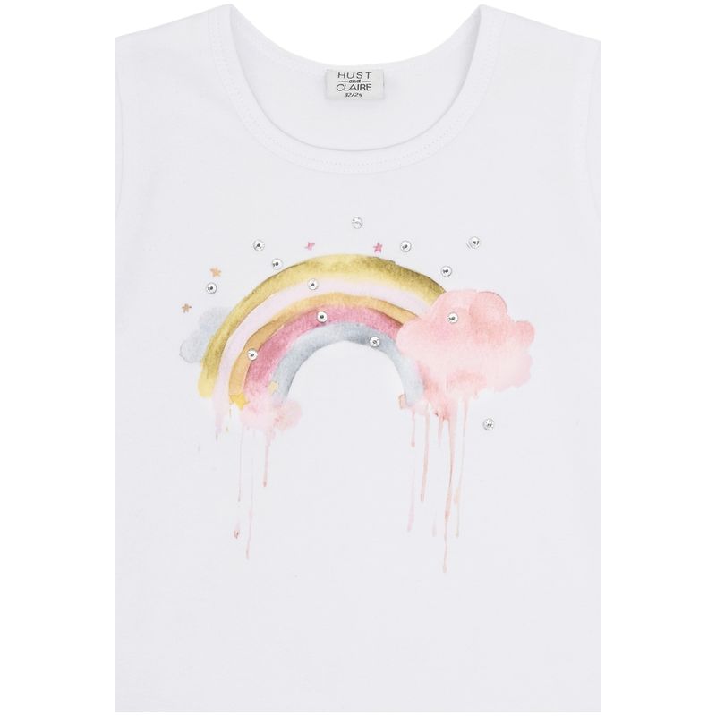 Hust and Claire Hcalma Rainbow t-skjorte til barn, White