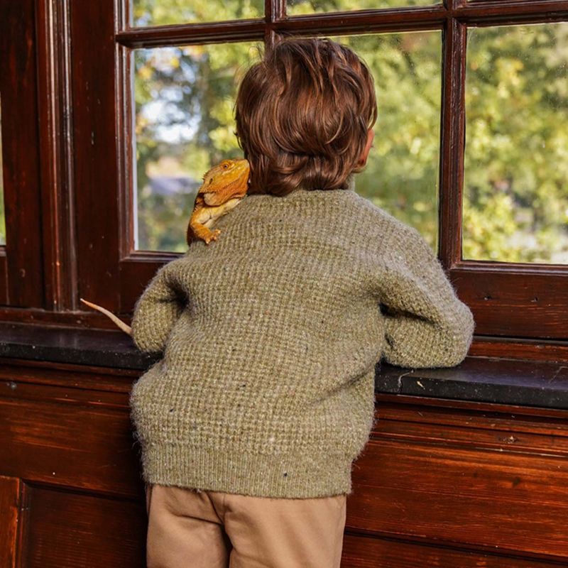 Koko Noko half-zip genser til barn, Dusty Green