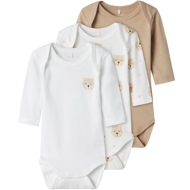 Name It Nbnbody Bear 3-pack body, Oxford Tan
