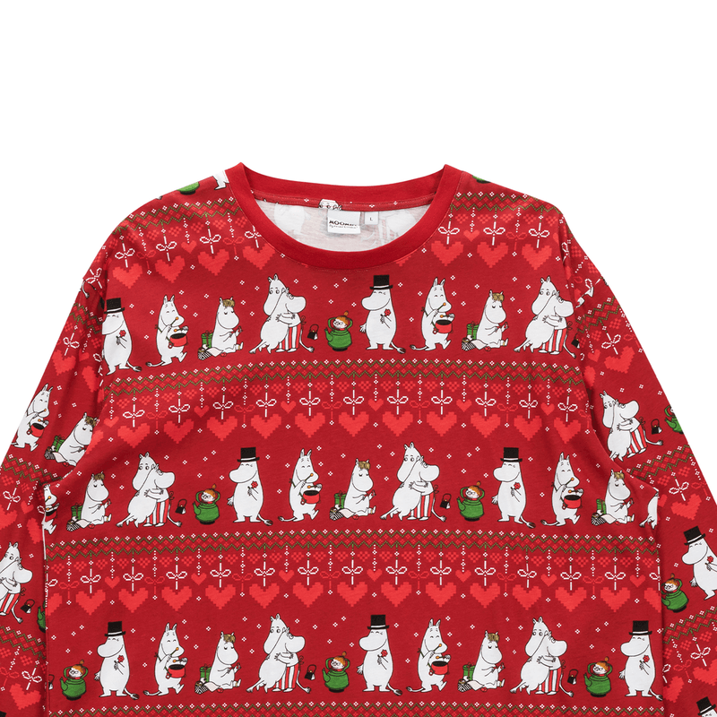 Martinex Vinterhjerte Mummi pyjamas til herre, Red