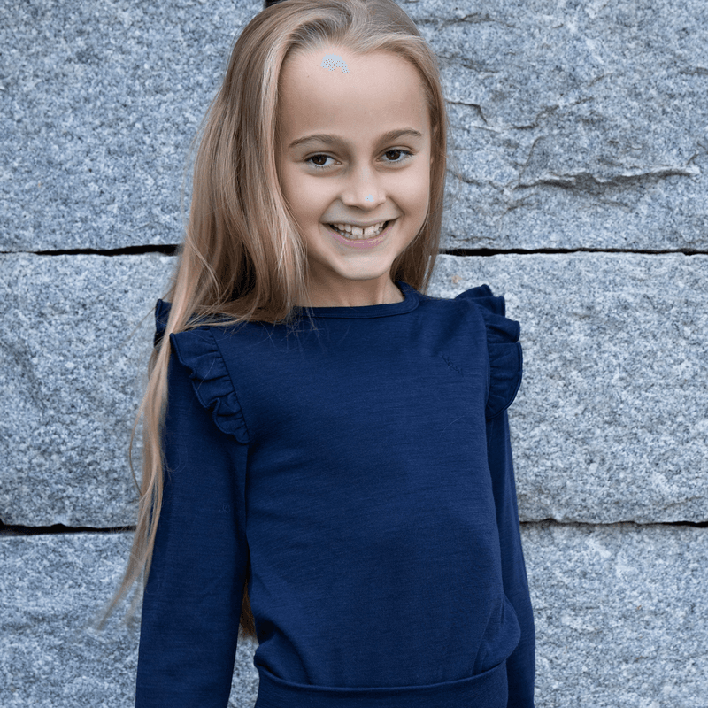 Vilje & Ve Dis genser i ull/bambus, Midnight navy