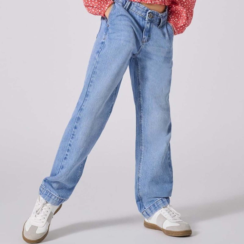 Kids Only Kogmadison wide-fit jeans barn, Light Blue Denim