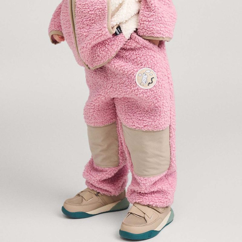 Reima Moomin Lustig fleecebukse til småbarn, Grey Pink