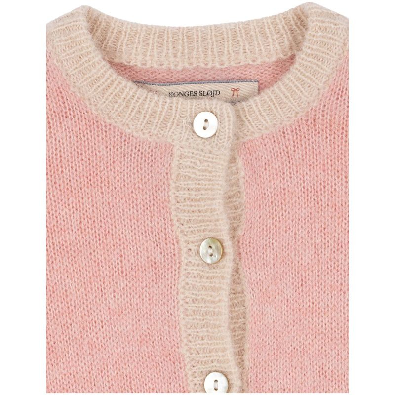 Konges Sløjd Kitty cardigan i ull til barn, Silver Pink