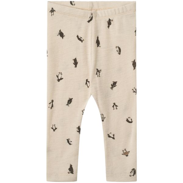 Hovedbilde Wheat leggings i ull til baby, Penguins