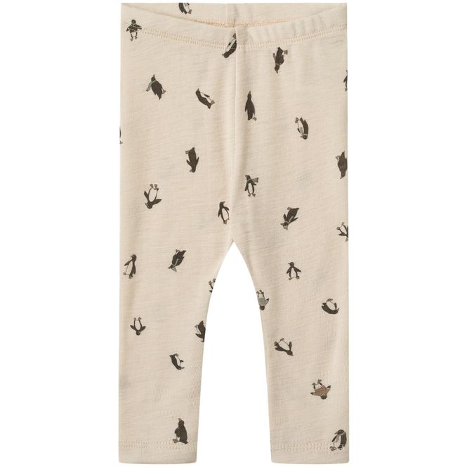Hovedbilde Wheat leggings i ull til baby, Penguins