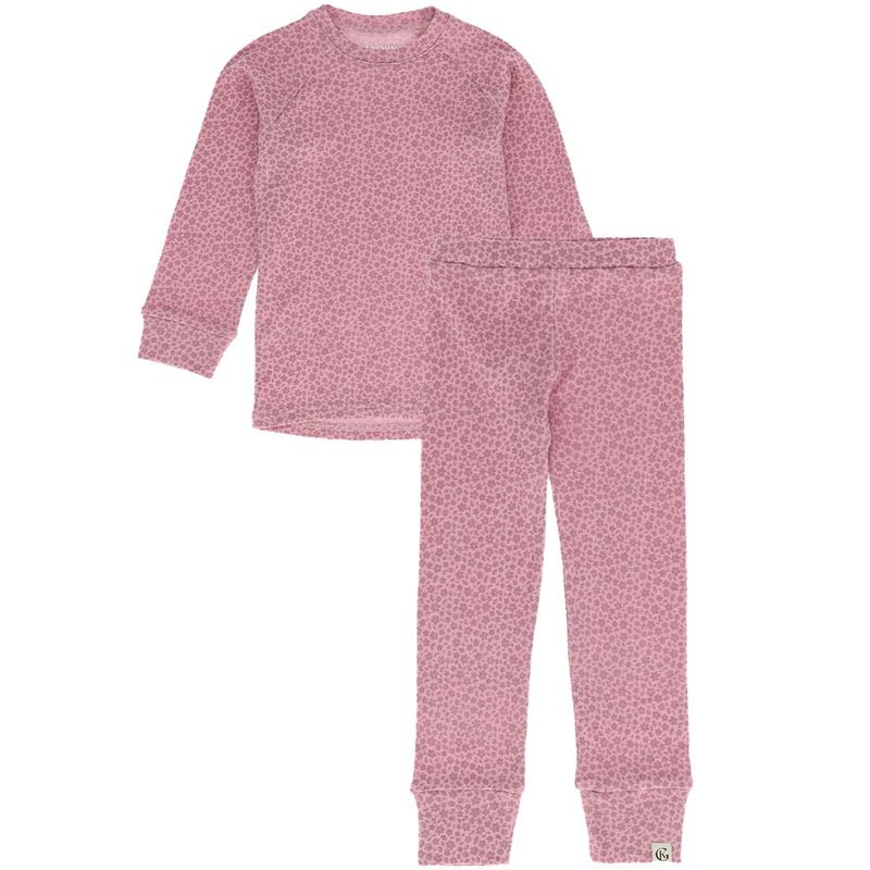 Gullkorn x DMK Ignim sett i ull/bambus barn, Mørk Rosa (P)