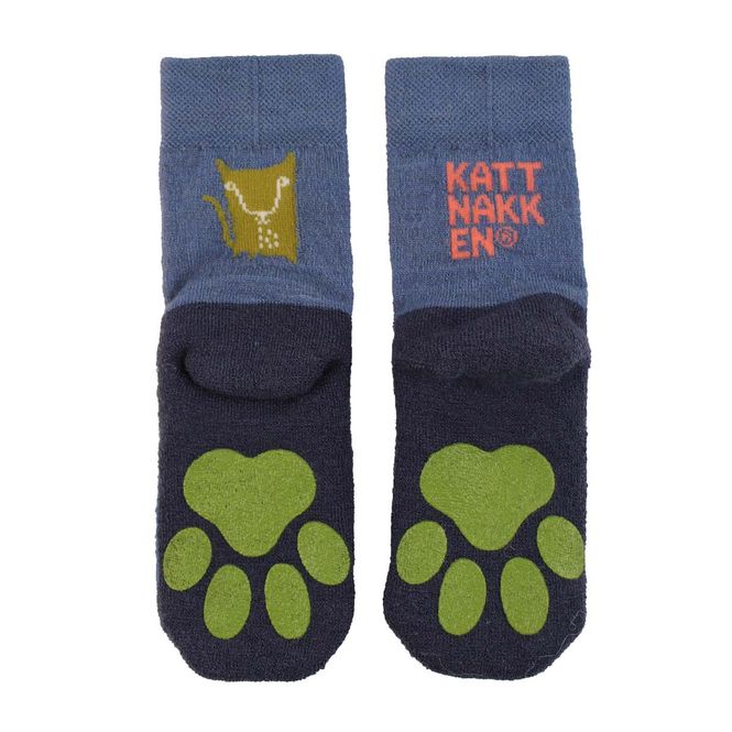 Hovedbilde Kattnakken ullsokker med antiskli, Superblå