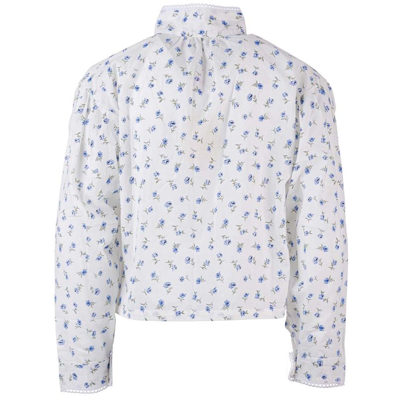 Salto Elly bluse til bunad/festdrakt jente, Blå blomst