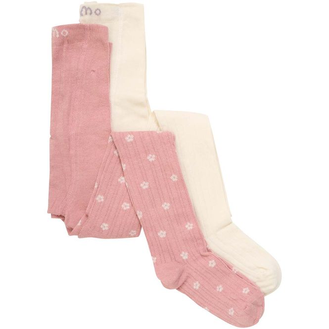 Hovedbilde Minymo 2-pack strømpebukse til barn, Ash Rose