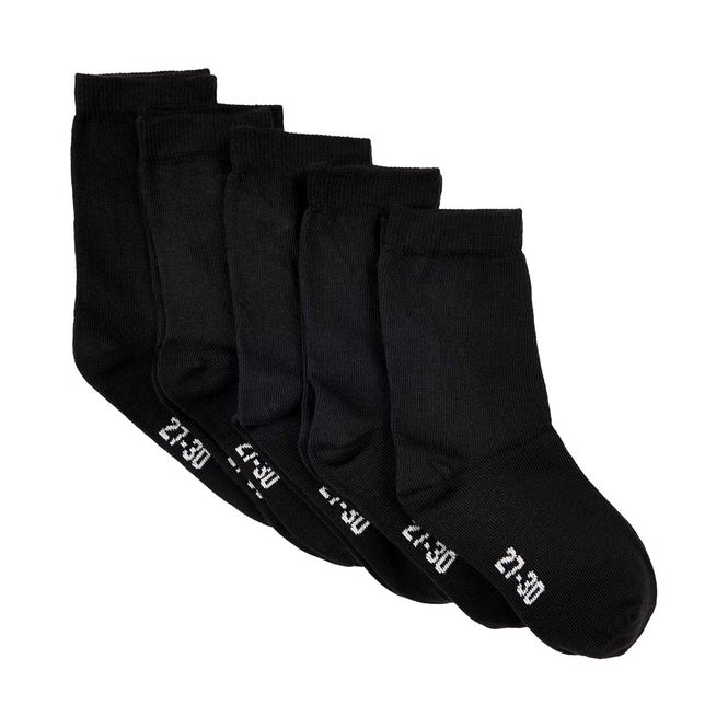 Hovedbilde MinyMo 5-pack sokker til barn, Black