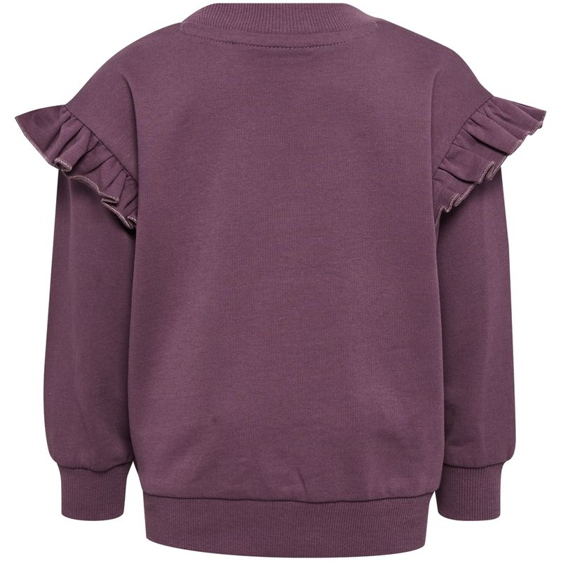 Hummel Hmlmini Frill sweatshirt til småbarn, Black Plum