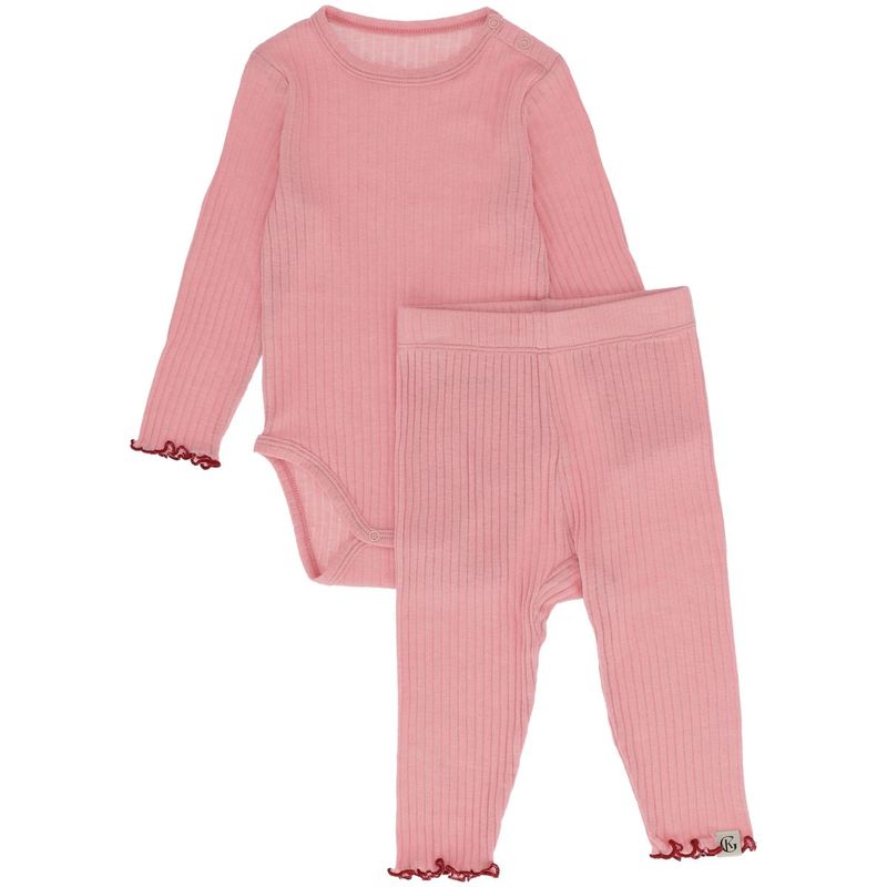 Gullkorn Korund sett til baby i ull/viskose, Ballerina