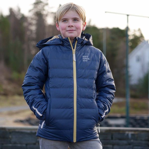 Hovedbilde Kattnakken Dis Jr regnboblejakke til barn, Marine