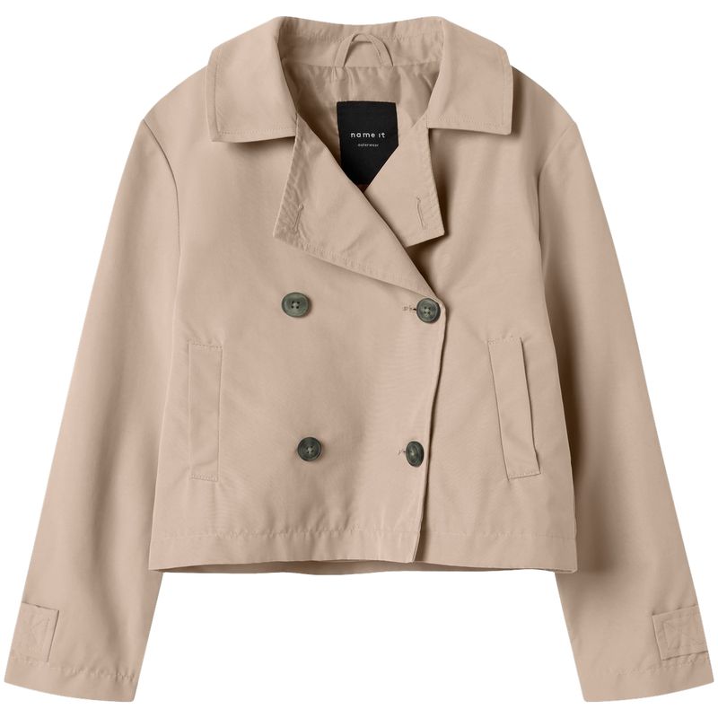 Name It Nkfmadelin kort trenchcoat til barn, Savannah Tan