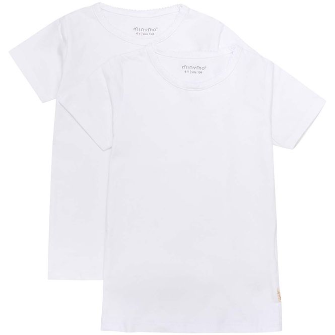 Hovedbilde Minymo 2-pack t-skjorte til barn, White