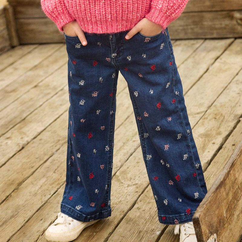 Minymo straight jeans til barn, Faded Denim