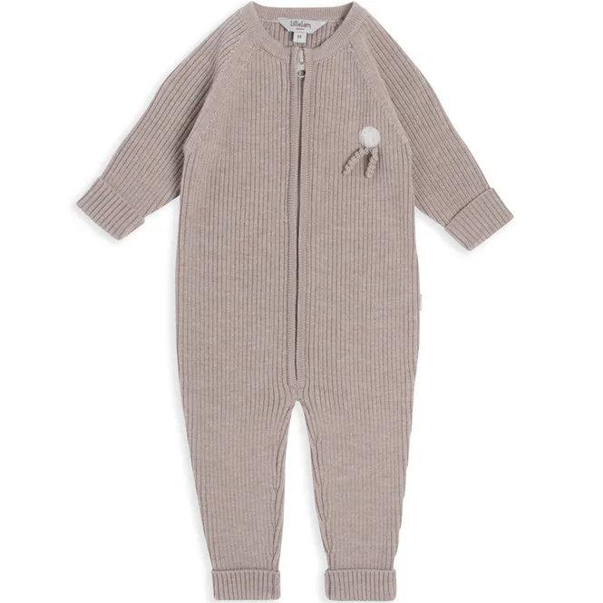 Hovedbilde Lillelam Ribb sparkedress i merinoull, Beige