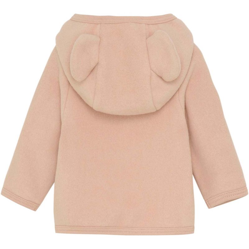 HUTTEliHUT bomullsfleece jakke med ører, Mahogany Rose