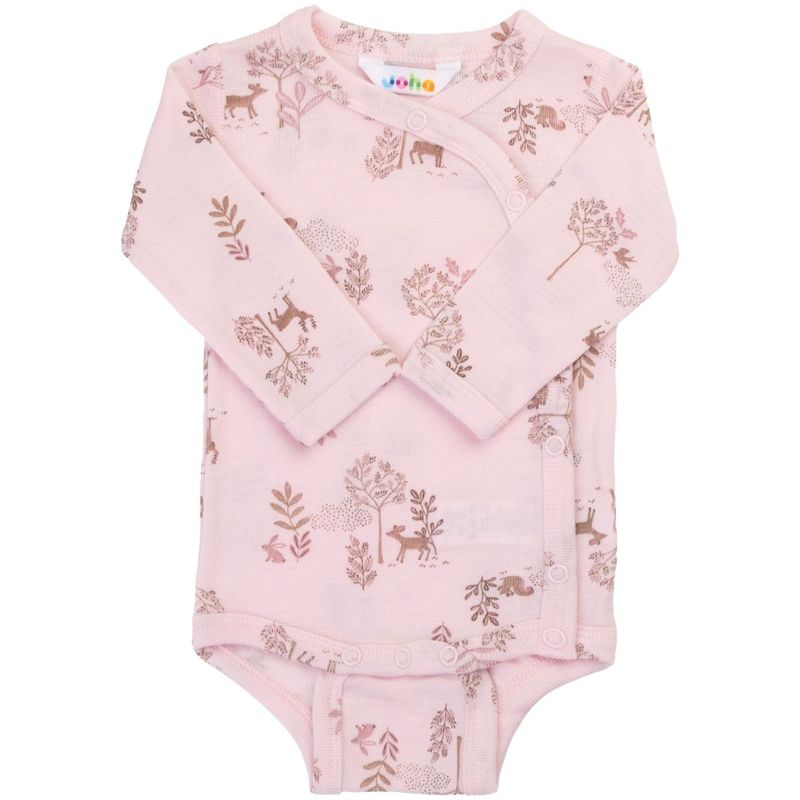 Joha omslagsbody i ull/silke, Lt. pink