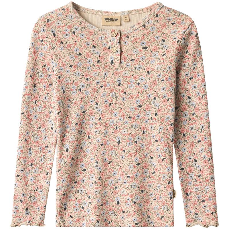 Wheat Eja genser til barn, Grey Cloud Flowers