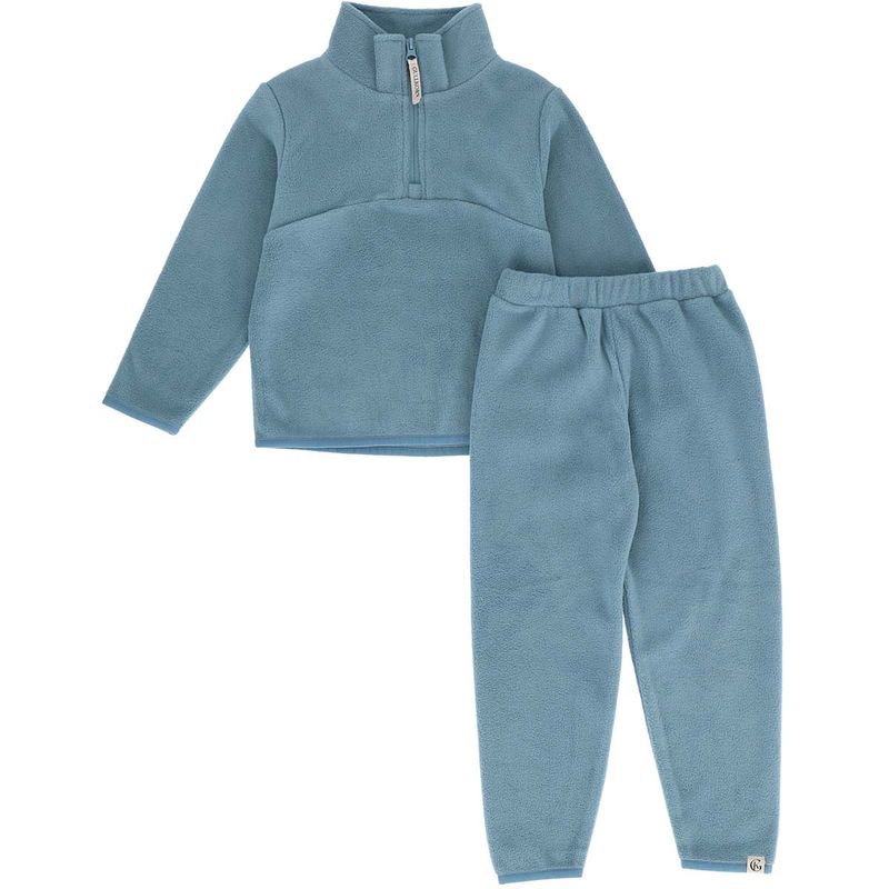 Gullkorn Berg fleece-sett til barn og baby, Tåkeblå