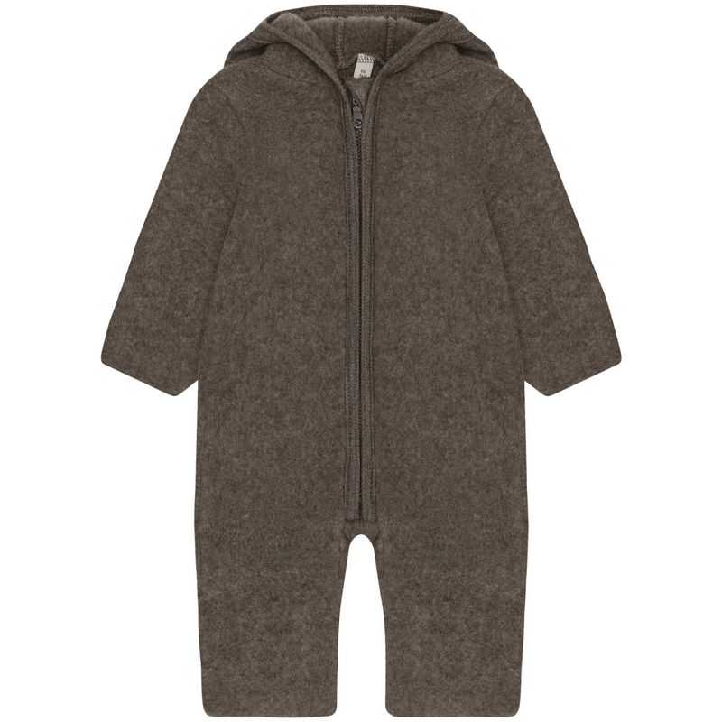  HUTTEliHUT Ullfleecedress med ører, Brown Melange