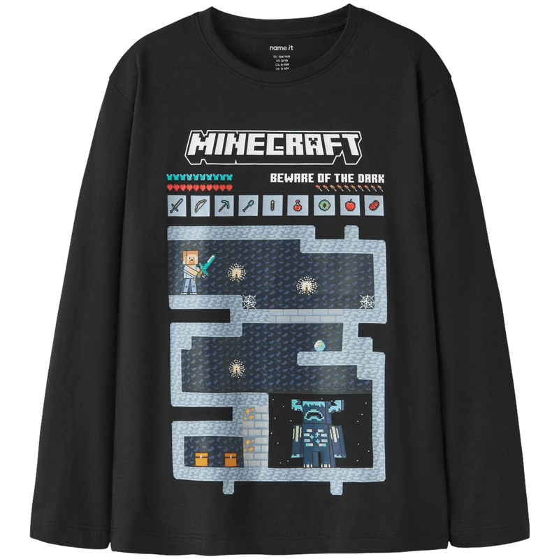 Name It Nkmar Minecraft genser til barn, Black