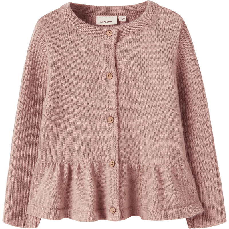 Lil' Atelier Nmfnomo cardigan i ull til småbarn, Fawn