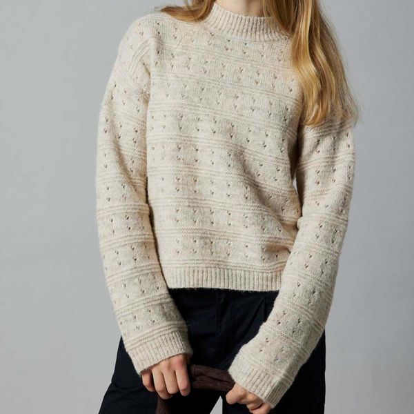 Hovedbilde LMTD Nlfnamely strikket genser til barn, Oatmeal