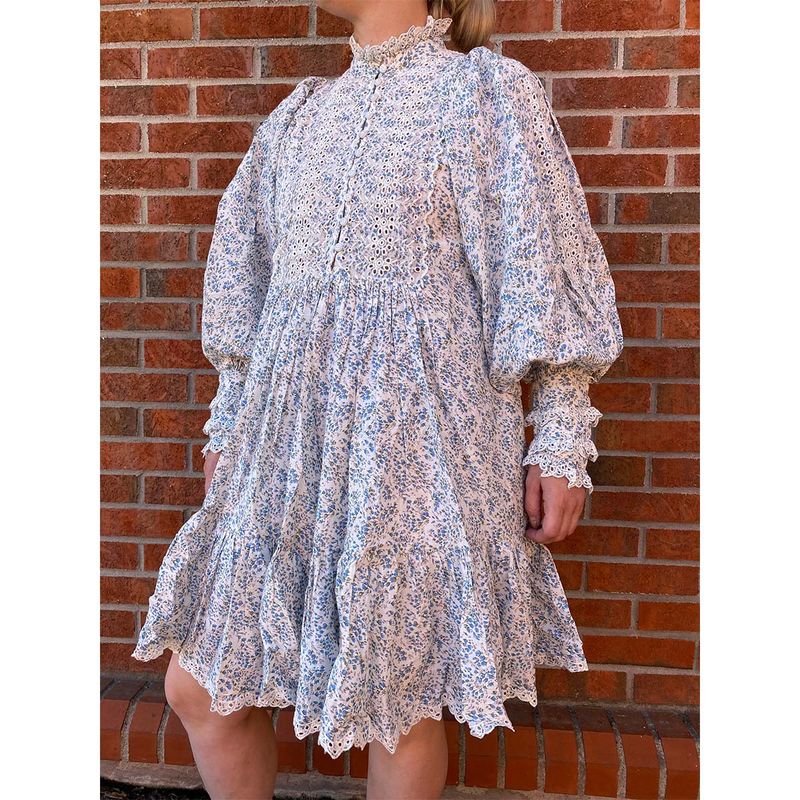 ByTimo Cotton Slub Shift kjole dame, bluebell