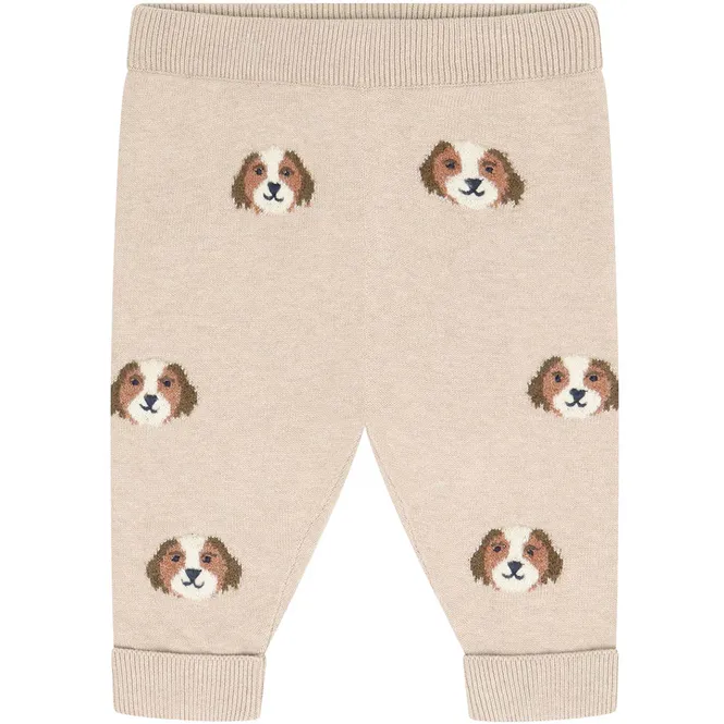 Hovedbilde Minymo strikket bukse til baby, Beige Melange