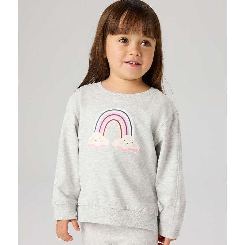 Name It Nmfbissine sweatshirt til småbarn, Light Grey Mel.